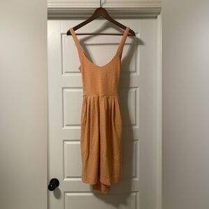Anthropologie Pink and Gold Patterned Dress